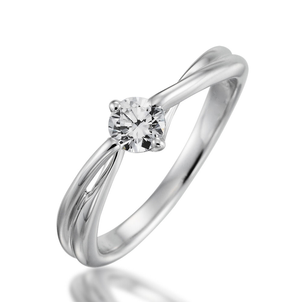ダイヤモンド プラチナ ウェーブ 指輪 0.50ctプラチナ - アクセサリー