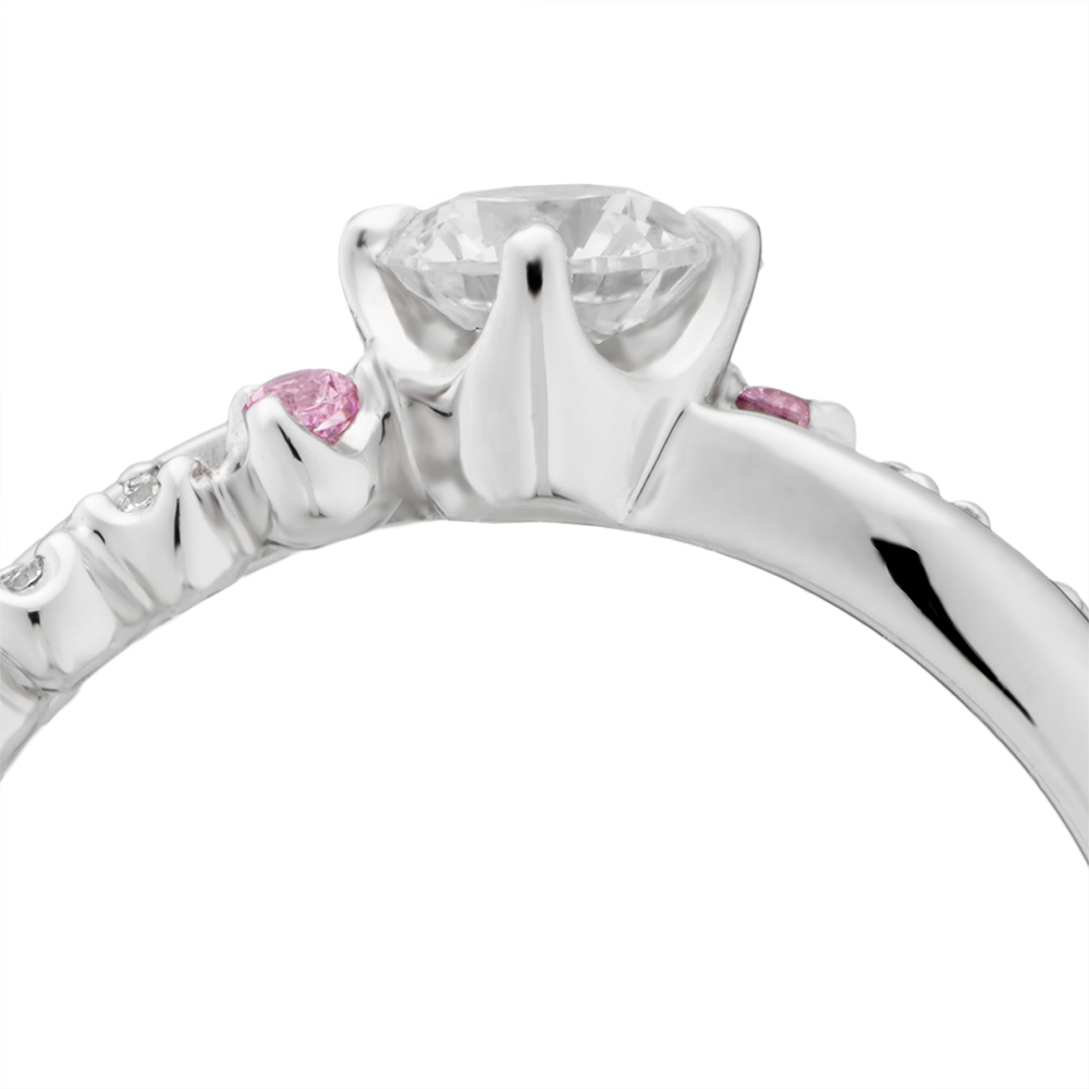 婚約指輪-ピンクサファイアのアクセントが可愛いS字のリング|福岡の 