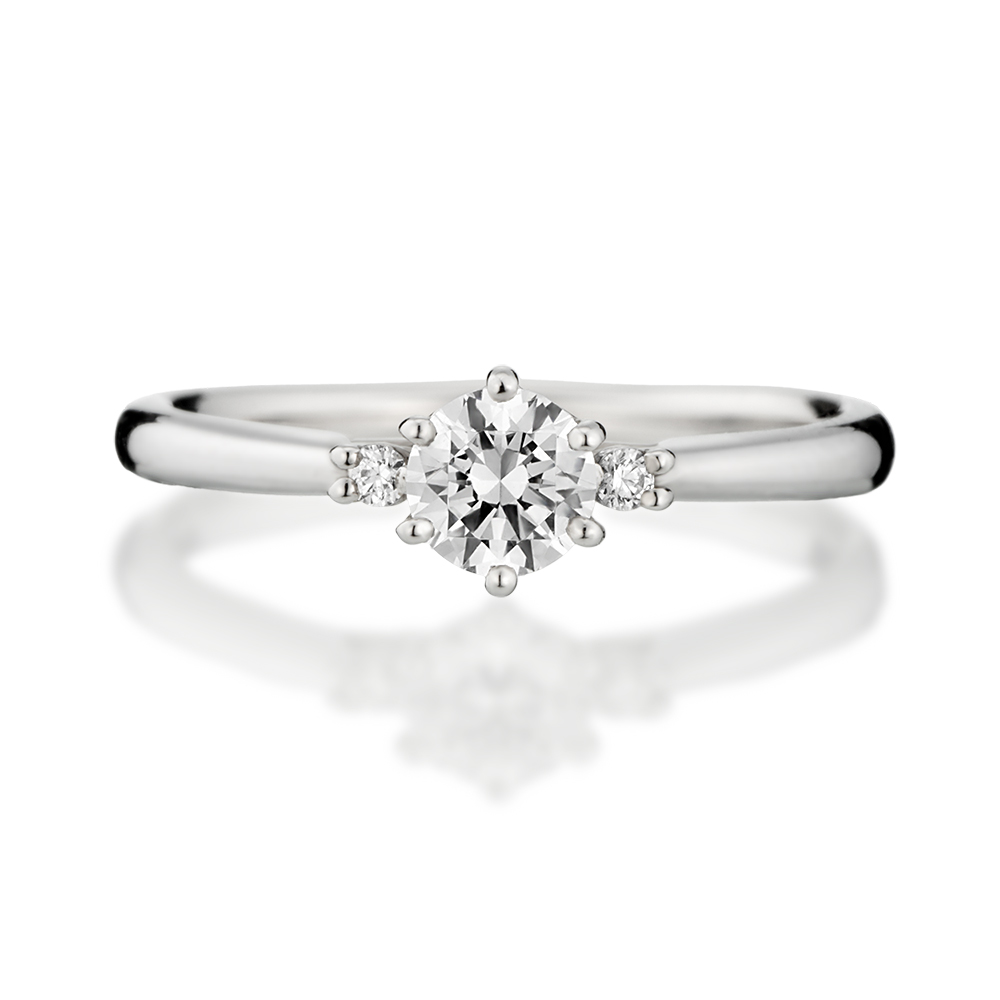 婚約指輪-シンプルなストレートアームのサイドにさり気なくハートを